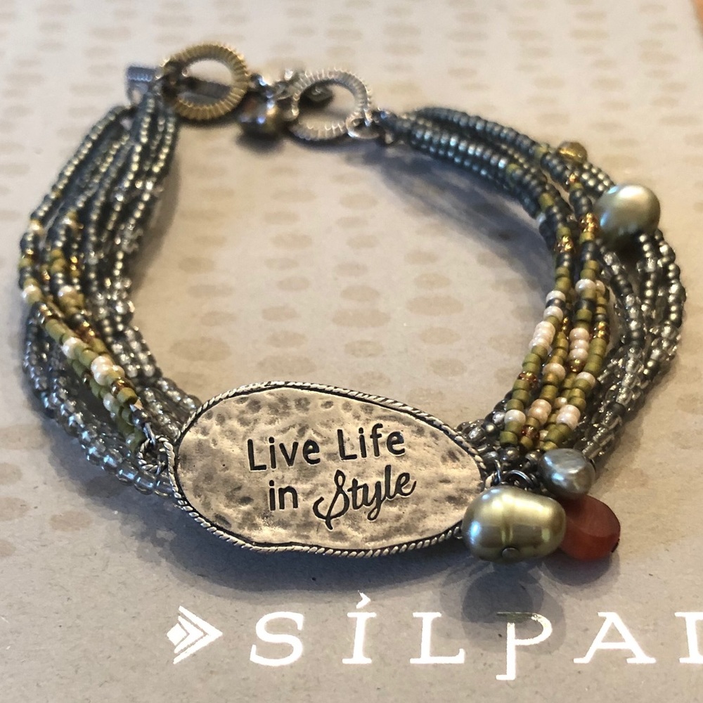 Vintage Silpada Sterling Silver Live Life in Style Bracelet B2254
